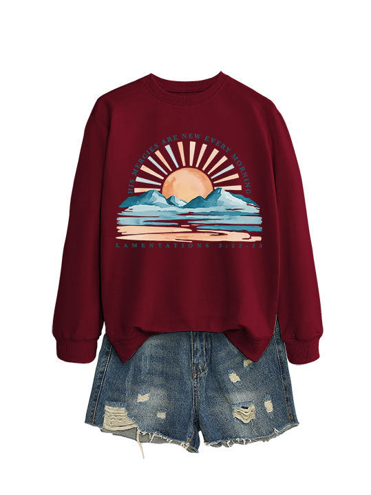 Dame sweatshirt med inspirerende solopgang design og afslappet pasform Stilla