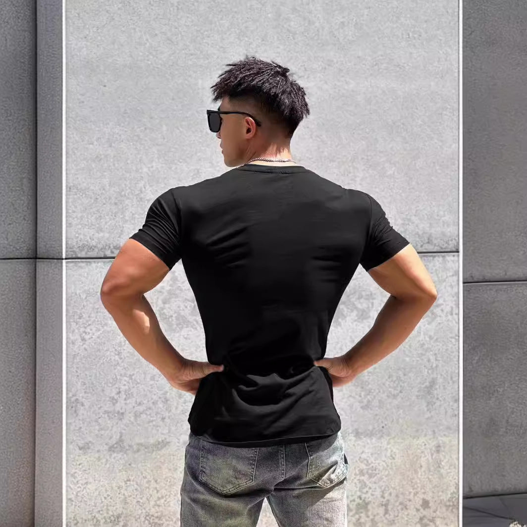 Herrer kortærmet-fit T-shirt med kropsnær pasform og åndbart materiale Stilla