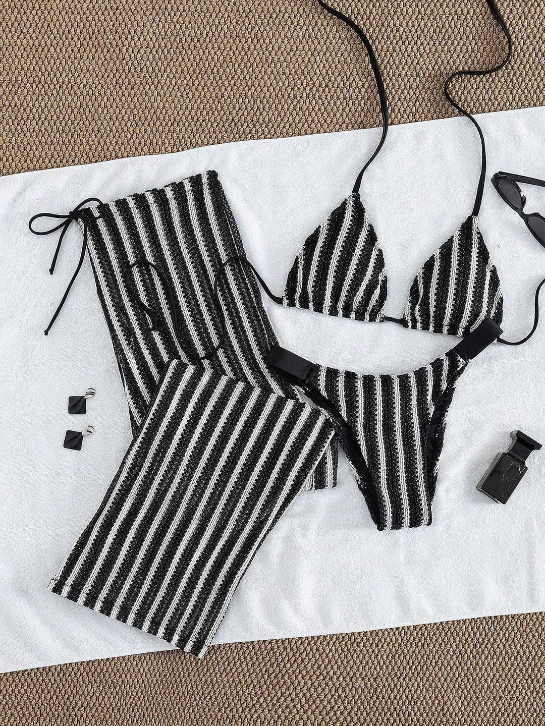 Dame Triangel-Bikini-Sæt med moderigtigt indpakningstøj Skovae