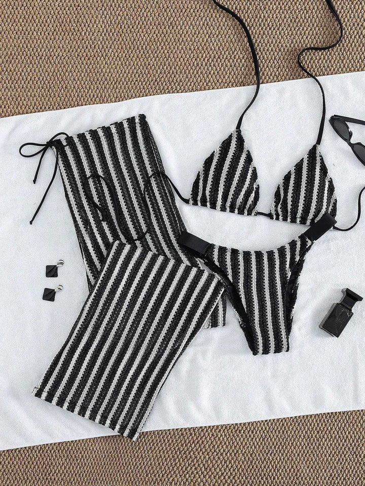 Dame Triangel-Bikini-Sæt med moderigtigt indpakningstøj Skovae