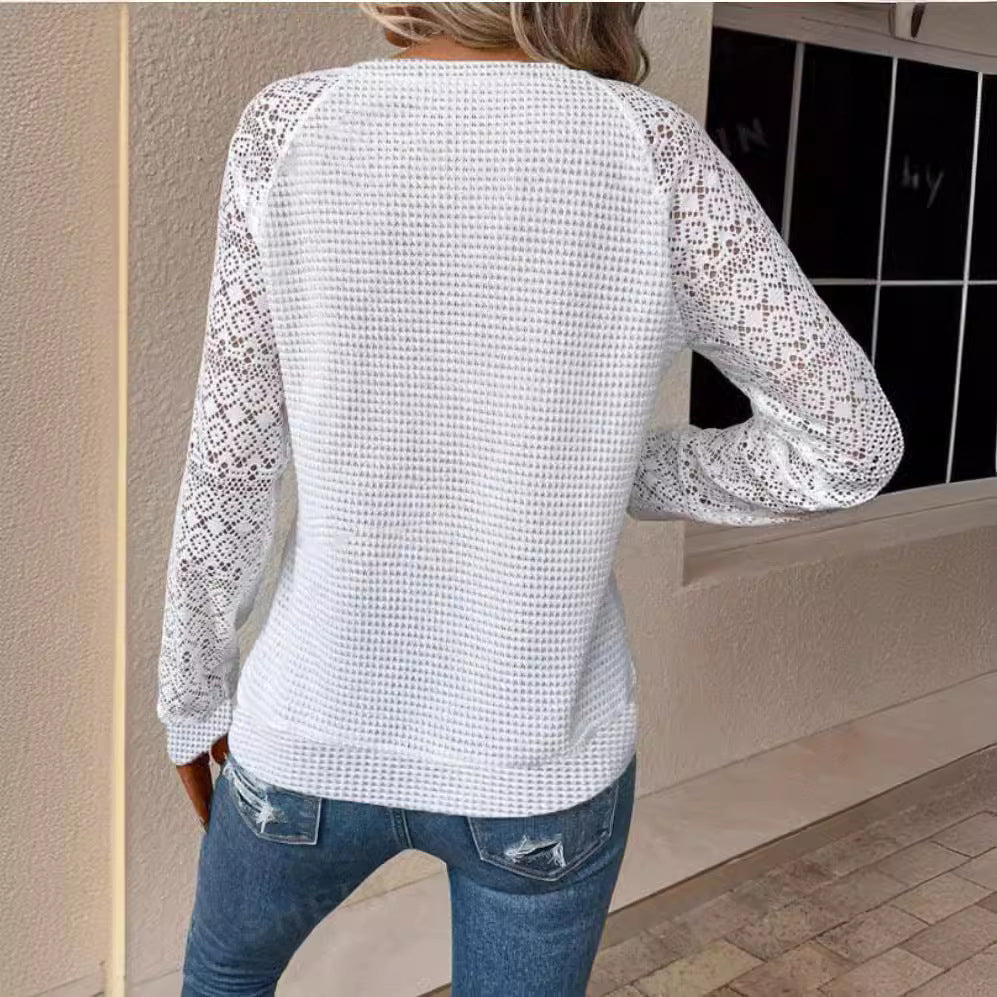 Dame afslappet sweater med spidsagtig raglanærme Stilla