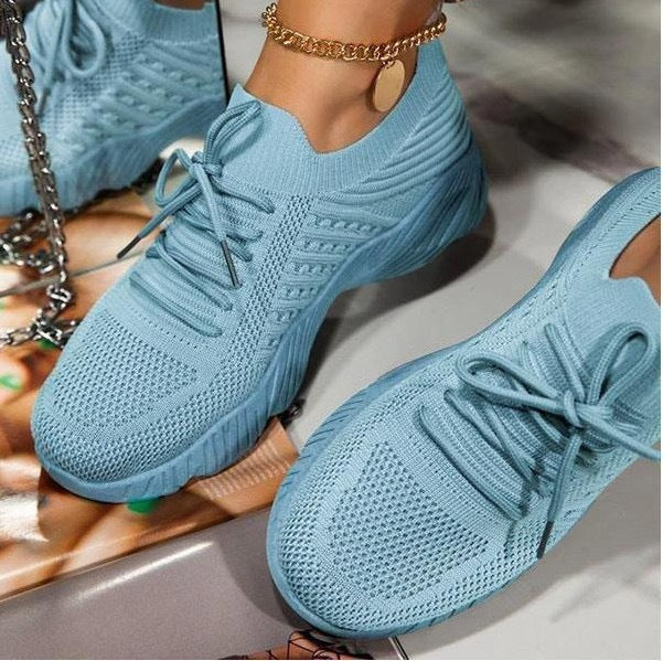 Dame løbe- og sports sneakers med åndbart strik-overmateriale Stilla