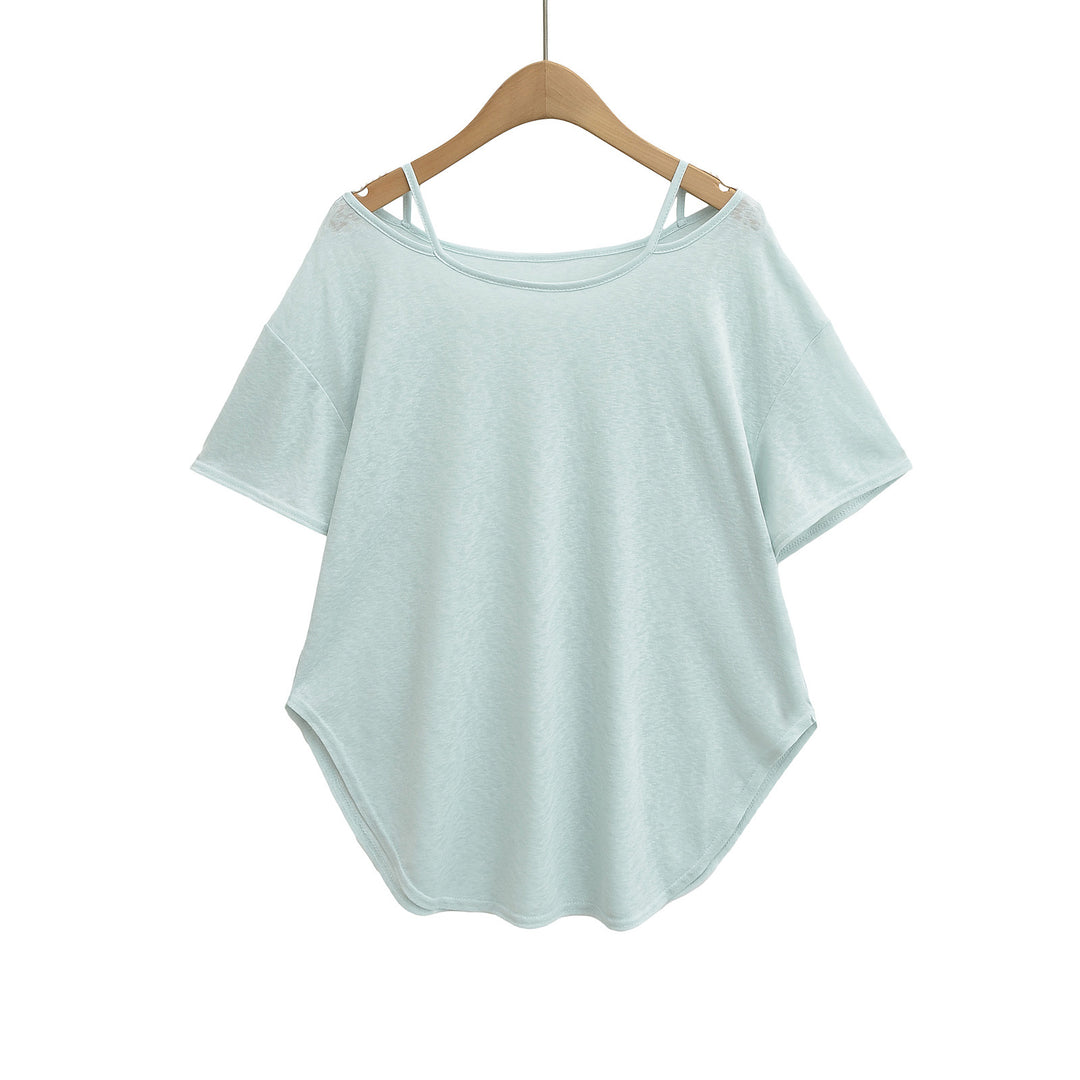 Damer afslappet oversized T-shirt med rygfri design og innovativ skæring Stilla