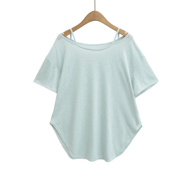 Damer afslappet oversized T-shirt med rygfri design og innovativ skæring Stilla