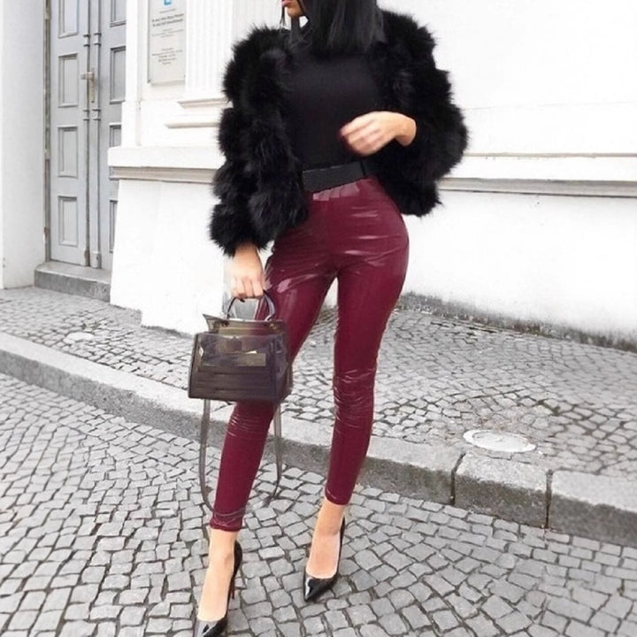 Dame højglans leggings med høj talje Stilla
