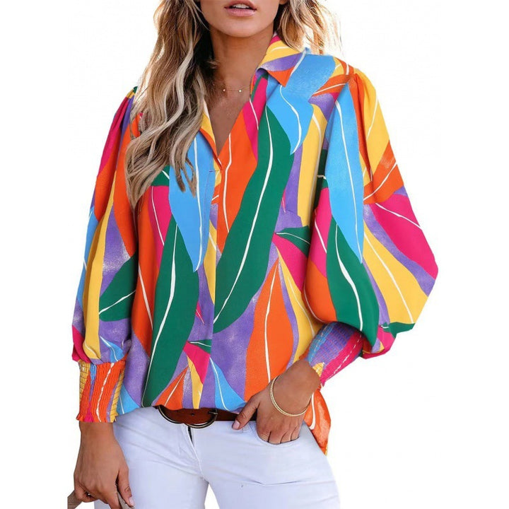 Dame Floral Print Button-Up Bluse Stilla