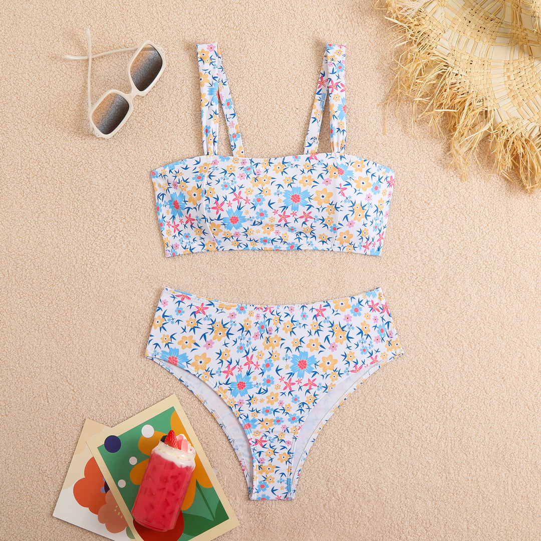 Dame Højt skåret bikini med blomsterprint Stilla
