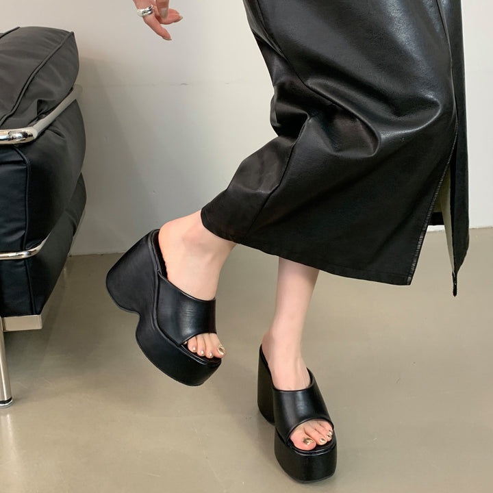 Dame moderne Plateau-Sandaler med bred remdesign og luksuriøs fodseng Stilla
