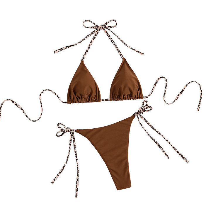 Dame Triangel-Bikini med justerbare bindebånd Skovae