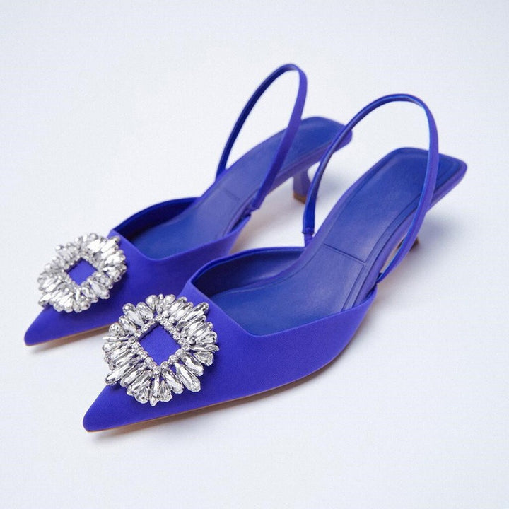 Damer Slingback Ballerinas med funklende strass-applikationer Stilla