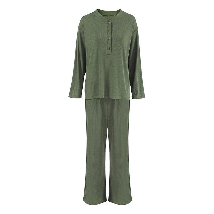 Dame elegant pyjamases med knapbar overdel og afslappede bukser Stilla