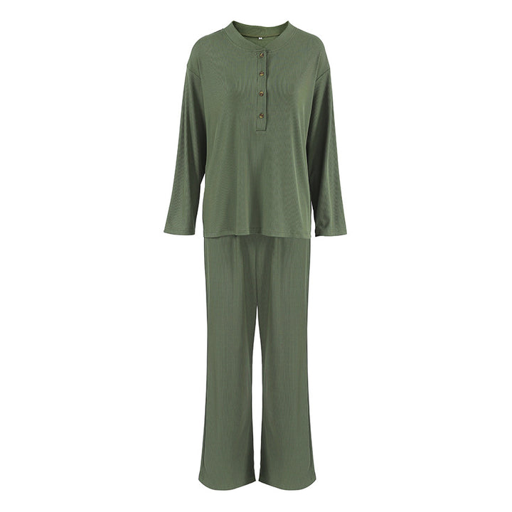 Dame elegant pyjamases med knapbar overdel og afslappede bukser Stilla