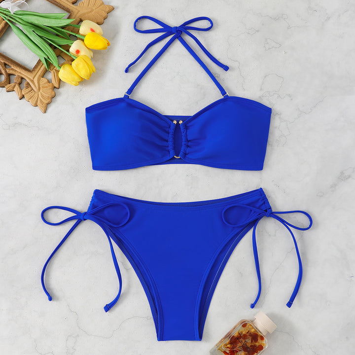 Dame bandeau bikini med legende sløjfer Skovae