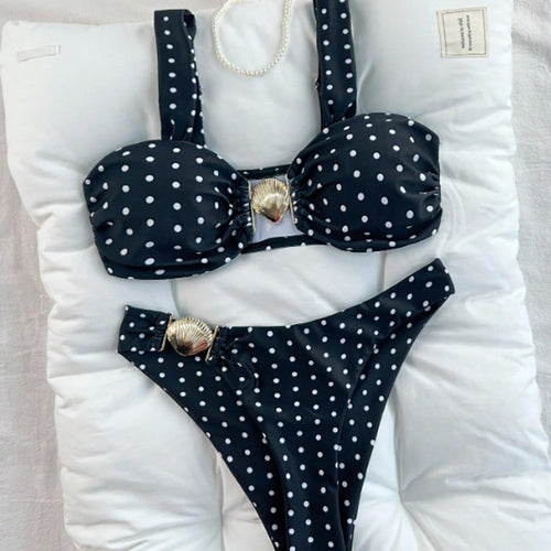 Dame bikini med polstrede skåle og dekorativ skal-detalje Skovae
