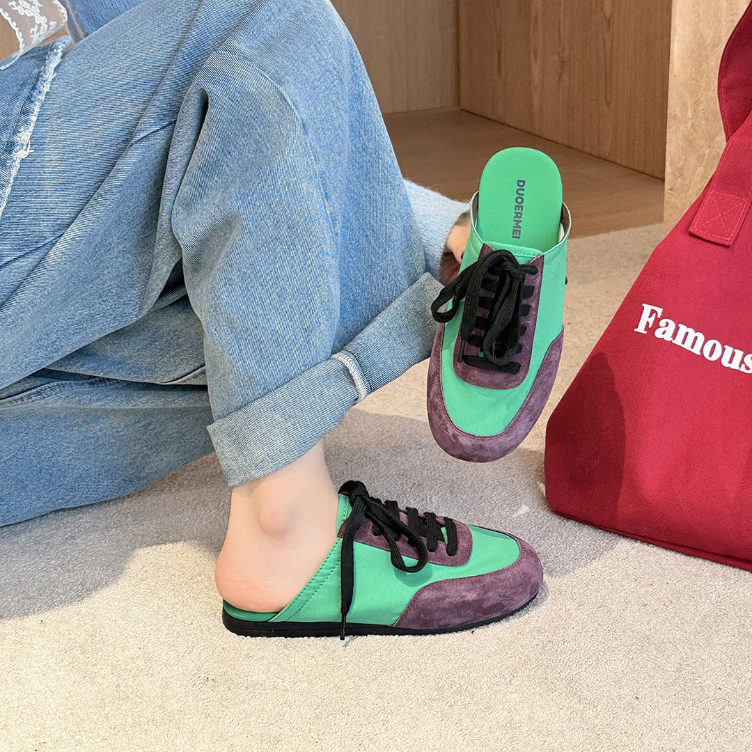 Femme Stilfulde Slip-On Sneakers med innovativt snørredetalje Stilla