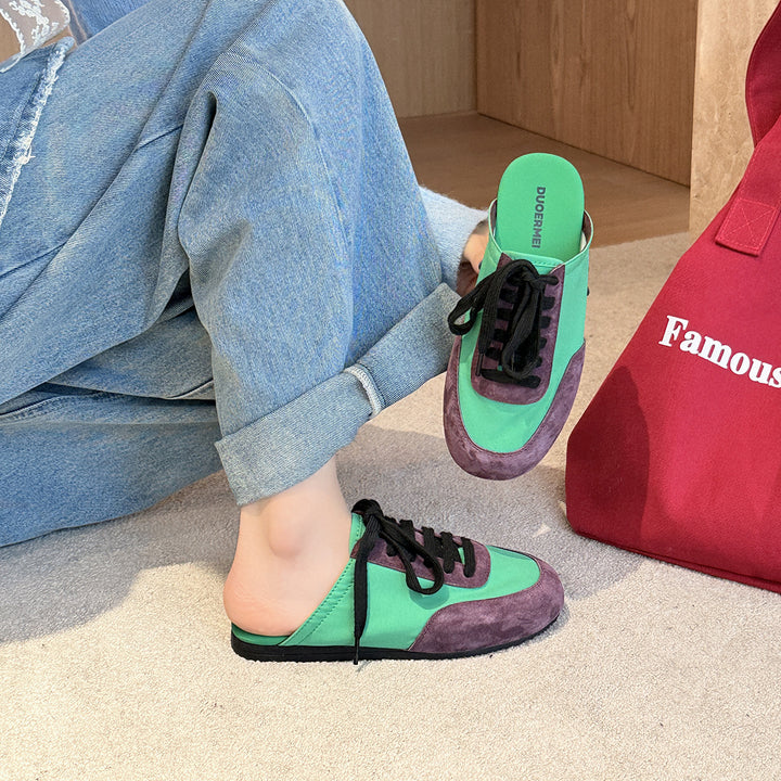 Femme Stilfulde Slip-On Sneakers med innovativt snørredetalje Stilla