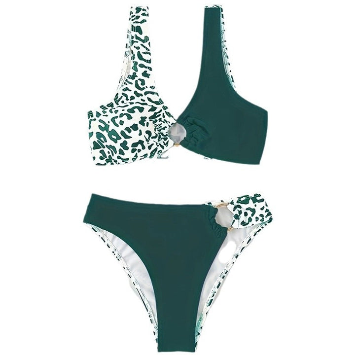 Dame Triangel-Bikini med moderigtig ringdetalje og asymmetrisk snit Skovae