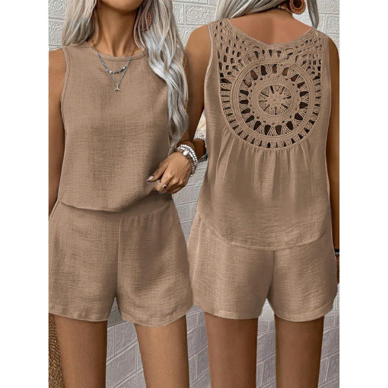 Dame Hæklet-Ryg Playsuit Stilla