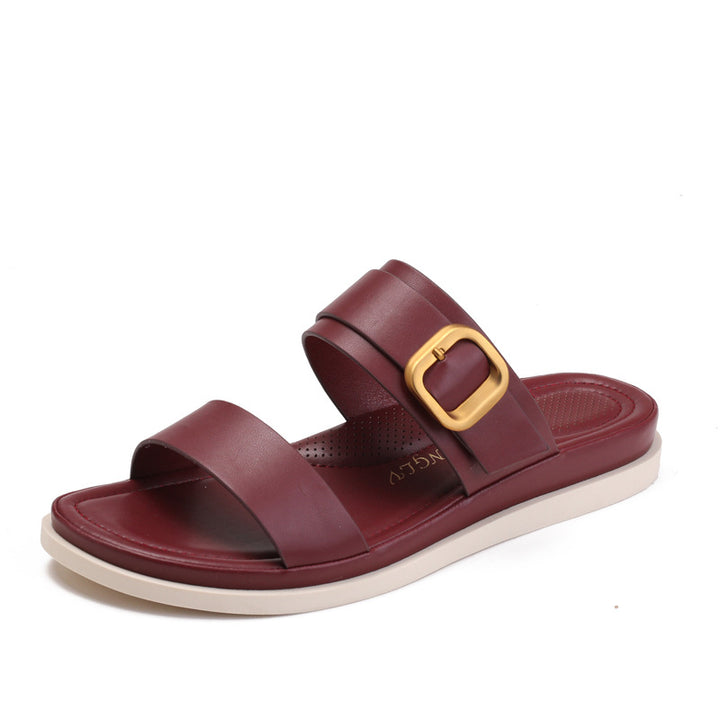 Dame komfortable sandaler med moderigtig rem og dekoreret spænde Stilla