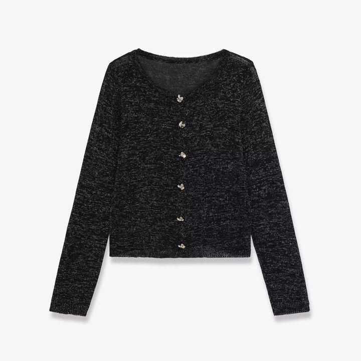 Dame strikjakke med elegante knapper Stilla