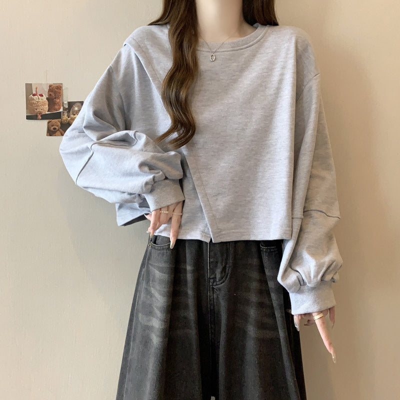 Femme Cropped Ballonærmel Sweatshirt Stilla
