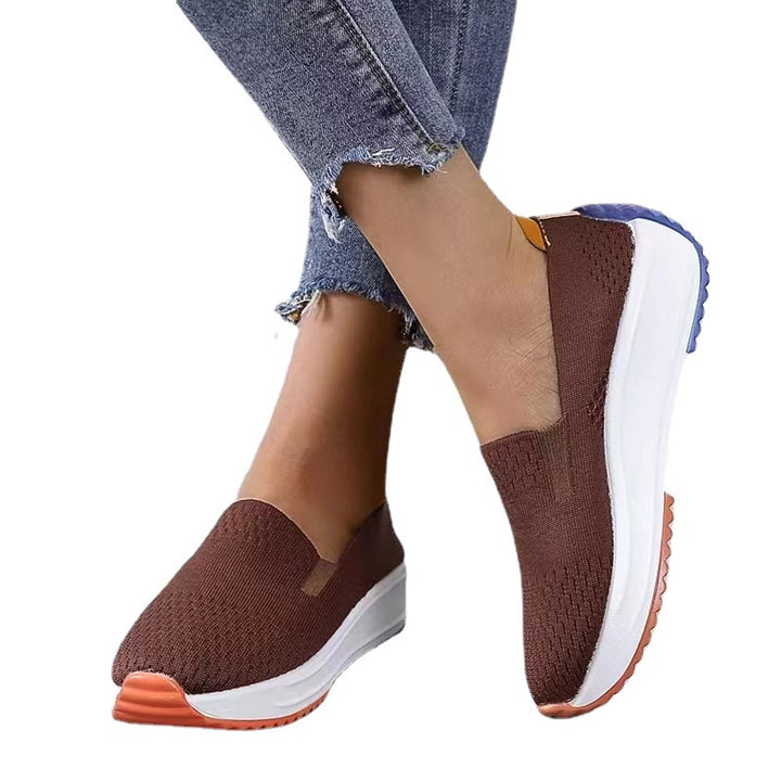 Dame Behagelige Slip-On Sneakers med åndbart strikoverflade Stilla