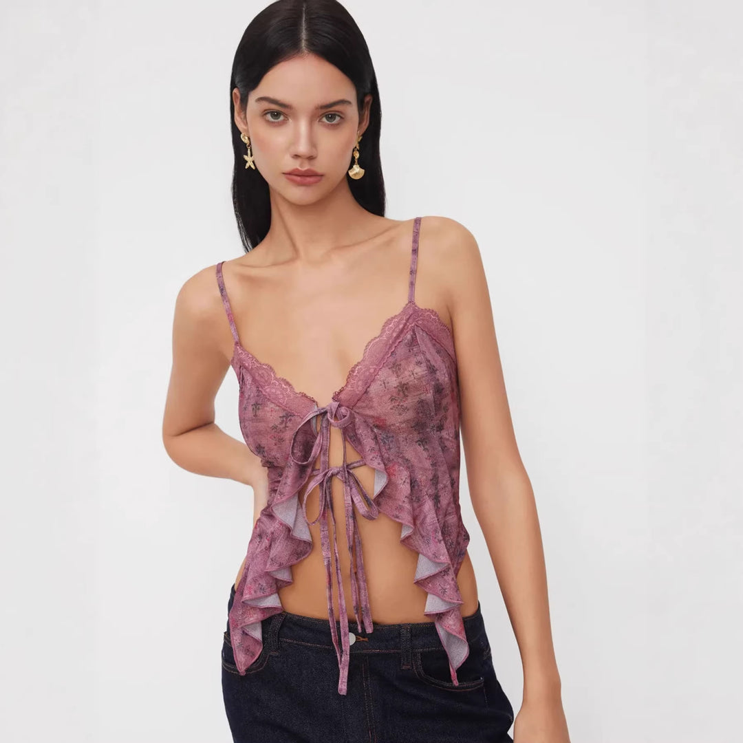 Dame Legespillet Blonde Bluse med Rynker Skovae