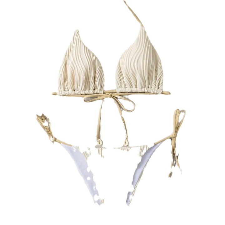Dame Triangel-Bikini med raffineret ribdesign Skovae