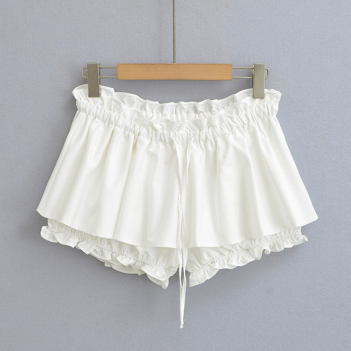 Dame luftige Rüschenshorts med elastisk taljebånd og snøre Stilla