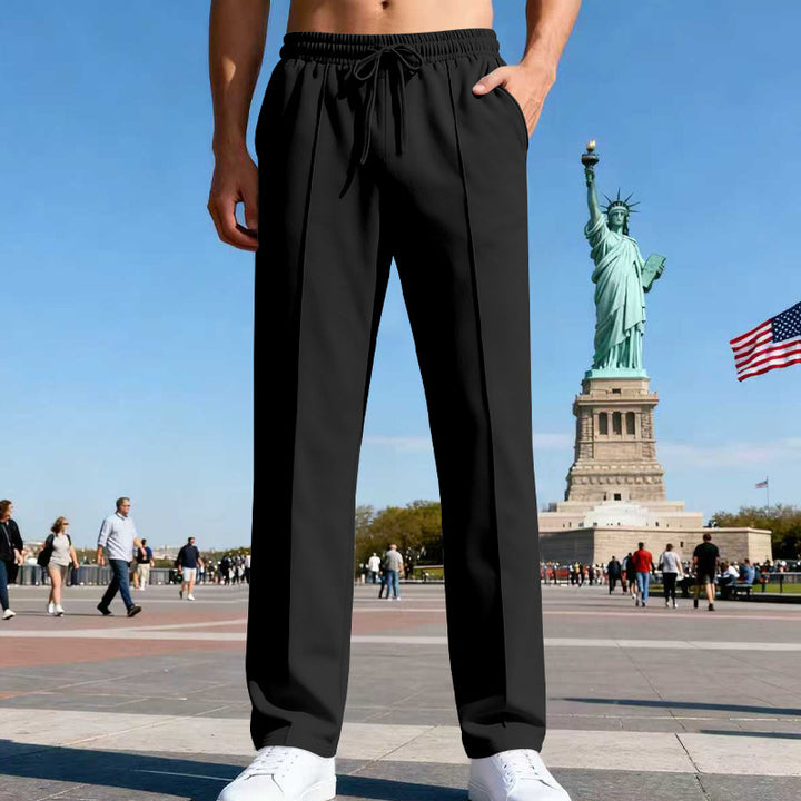 Herrer afslappet-elegant press fold sweatpants med pressefold, elastisk tunneltræk og sidelommer Skovae