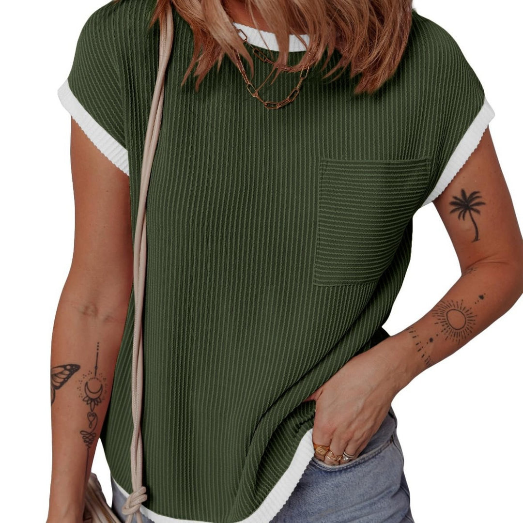 Dame Casual Struktureret Pocket Tee Stilla