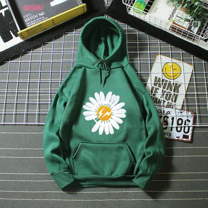 Dame hoodie med blomsterdesign Skovae