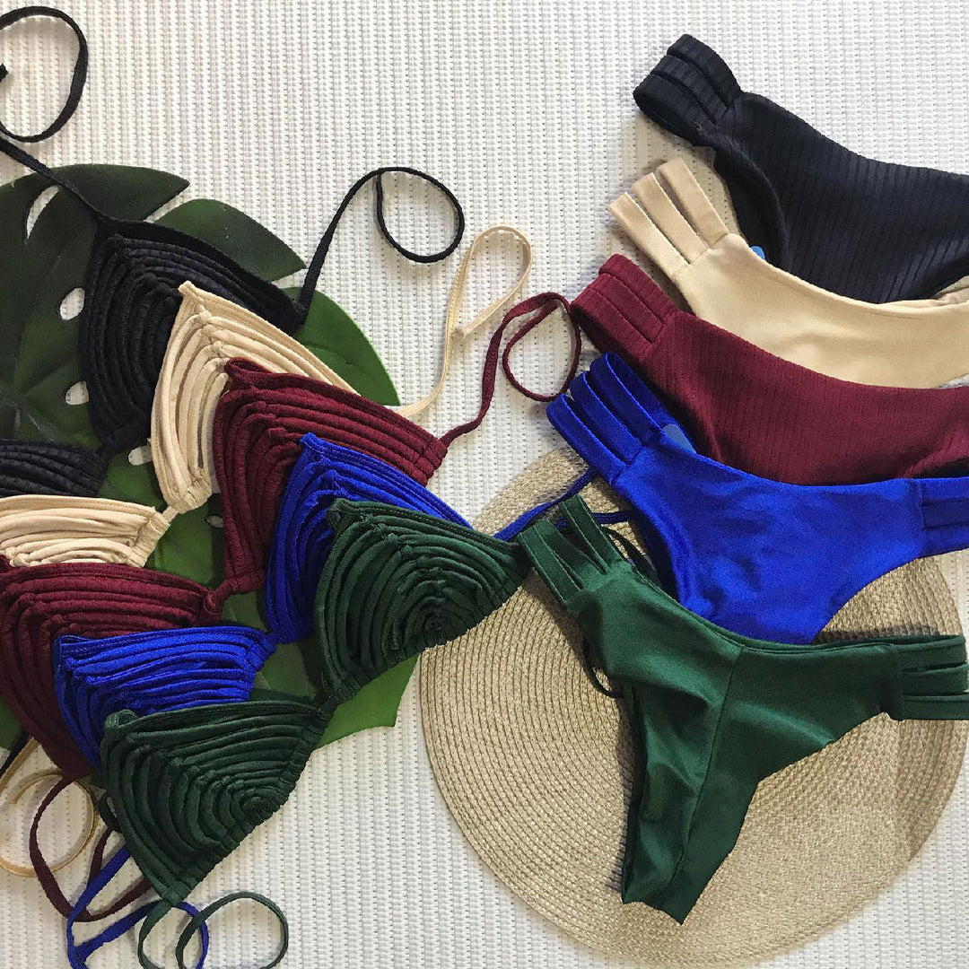 Dame Bikini-sæt med raffineret ribdesign og stilfulde skulderstropper Stilla