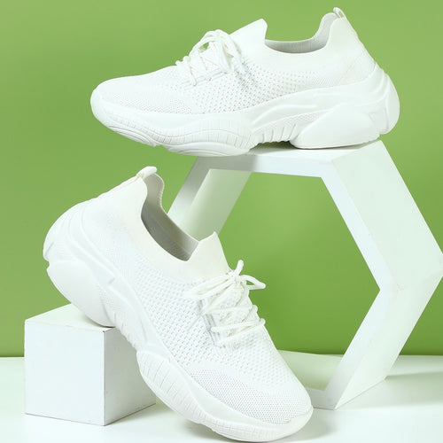 Dame Åndbare Fritids-Sneakers med elastisk Overmateriale og fleksibel Såle Stilla