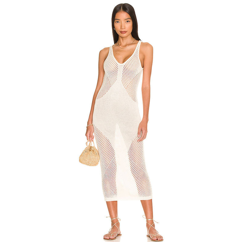 Dame hæklede bodycon kjole med elegant snit Stilla