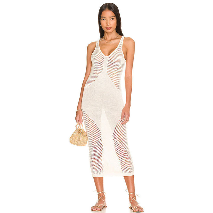 Dame hæklede bodycon kjole med elegant snit Stilla
