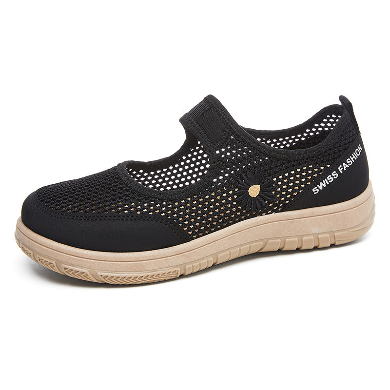 Dame Åndbare Mary Jane Sneakers med elastisk Rem Stilla