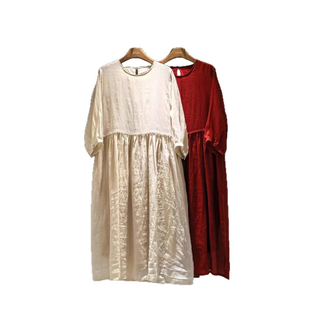 Femme Flydende Maxi-Kjole med Plissé-Kant Stilla
