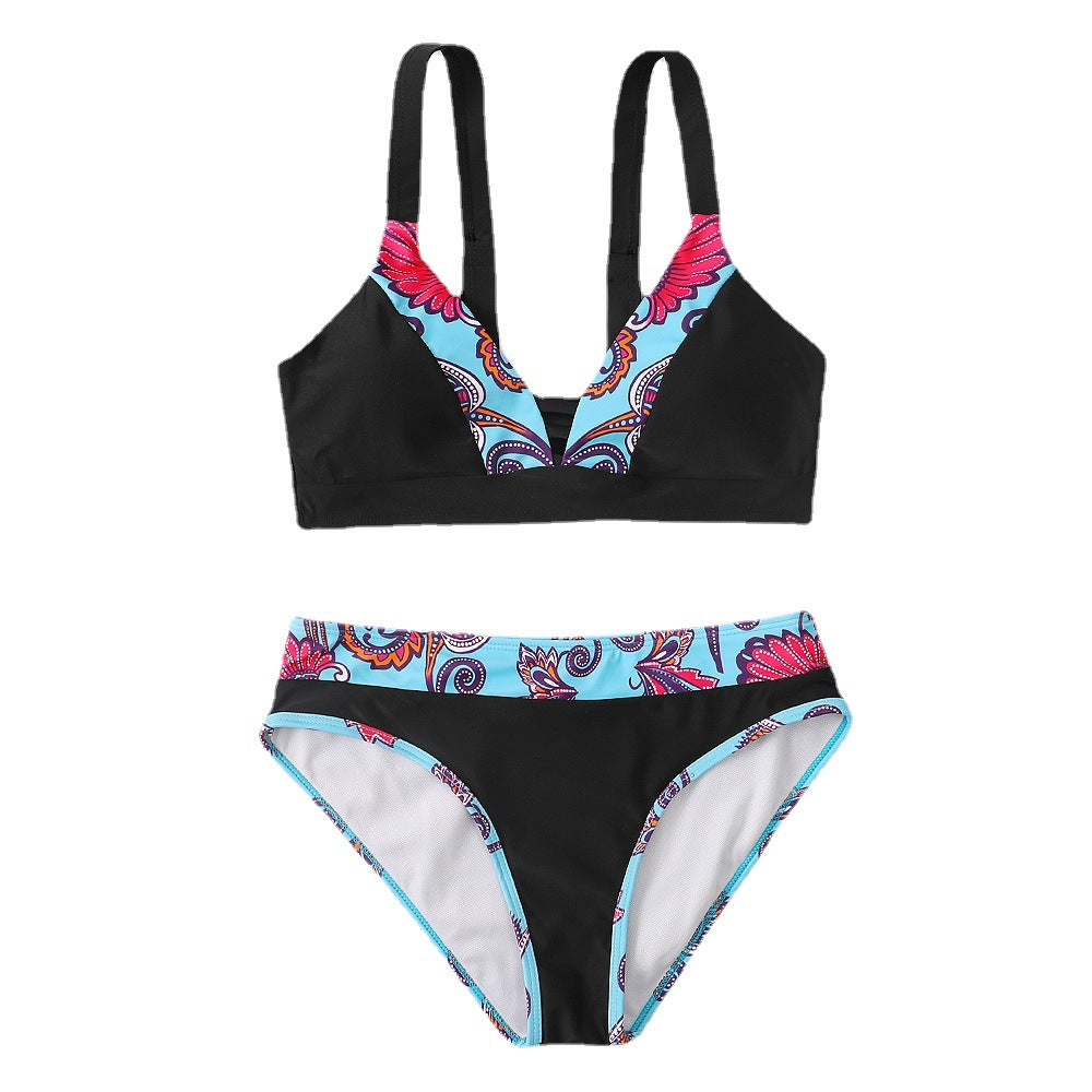 Dame Sporty og fashionable bikini-sæt med iøjnefaldende mønster Stilla