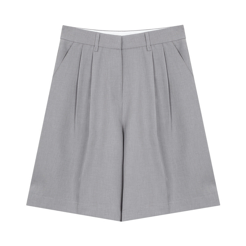 Dame elegante shorts med høj talje og moderne folder Stilla