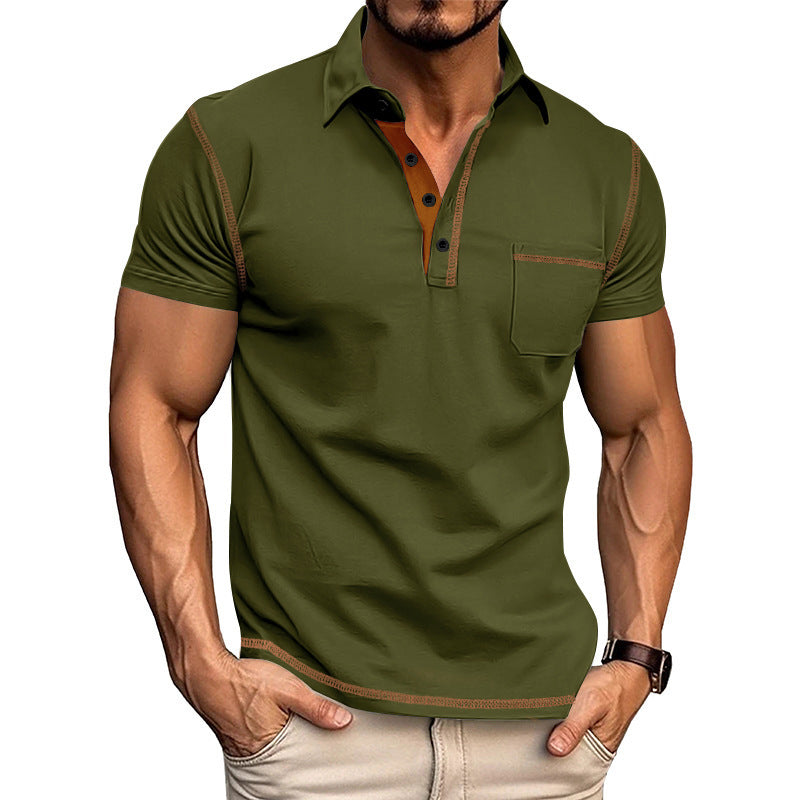 Herre fashion polo shirt med moderne krave og praktisk brystlomme Stilla