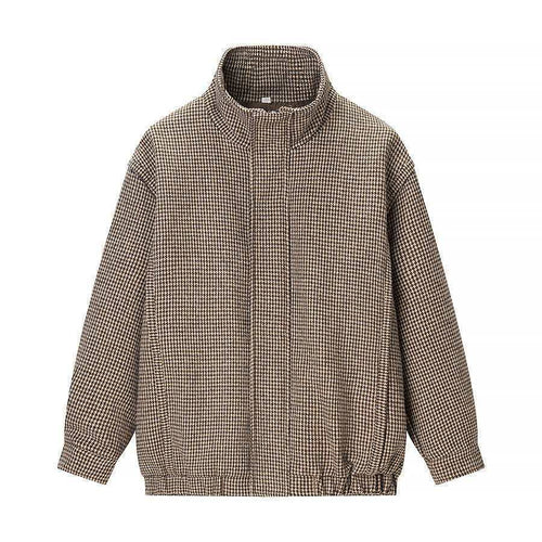 Kvinders overgangsjakke med moderne houndstooth mønster Stilla