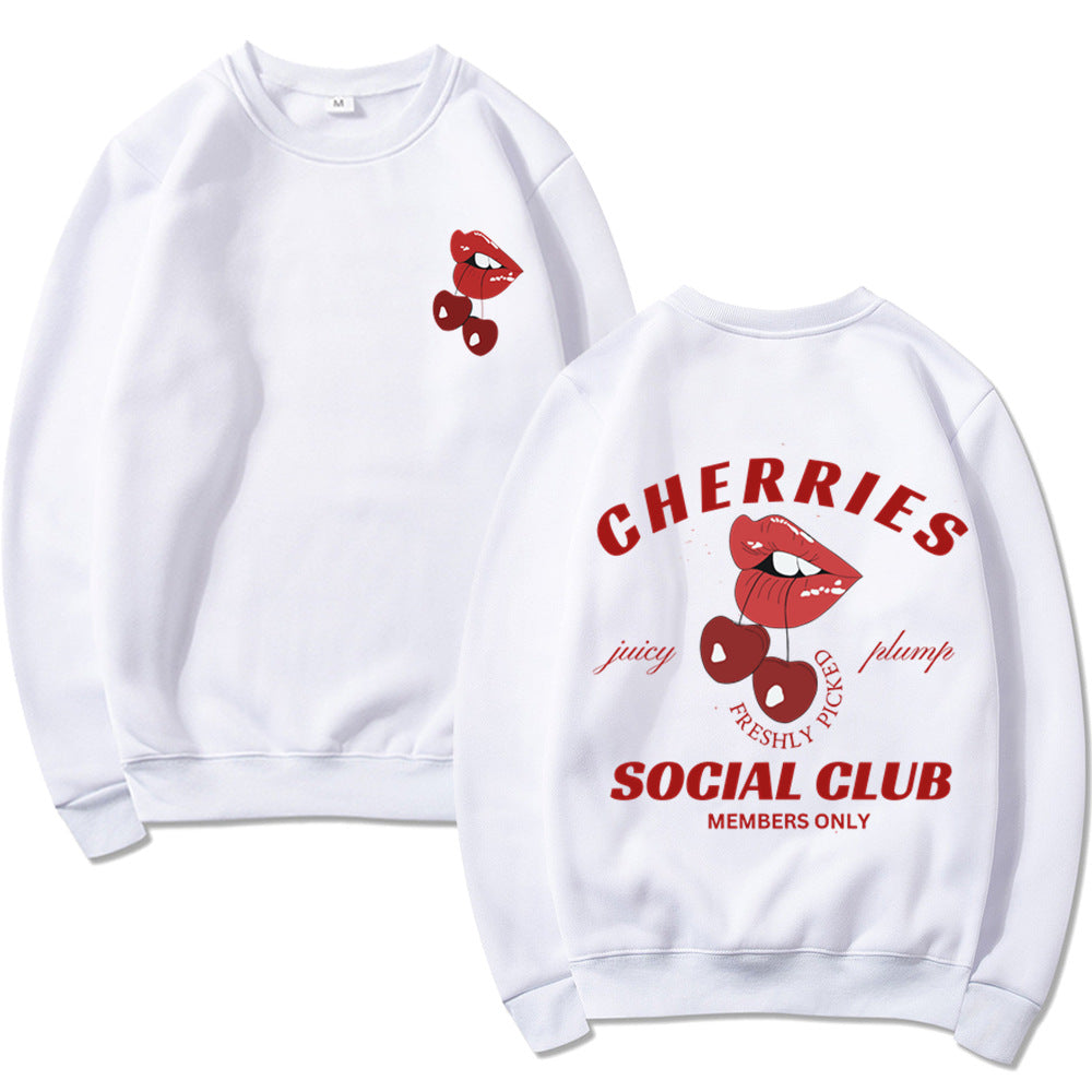 Kvinders sweatshirt med kreativt frugt- og munddesign Stilla