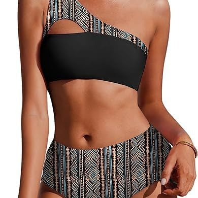 Dame asymmetrisk skåret floral bikini-sæt Stilla