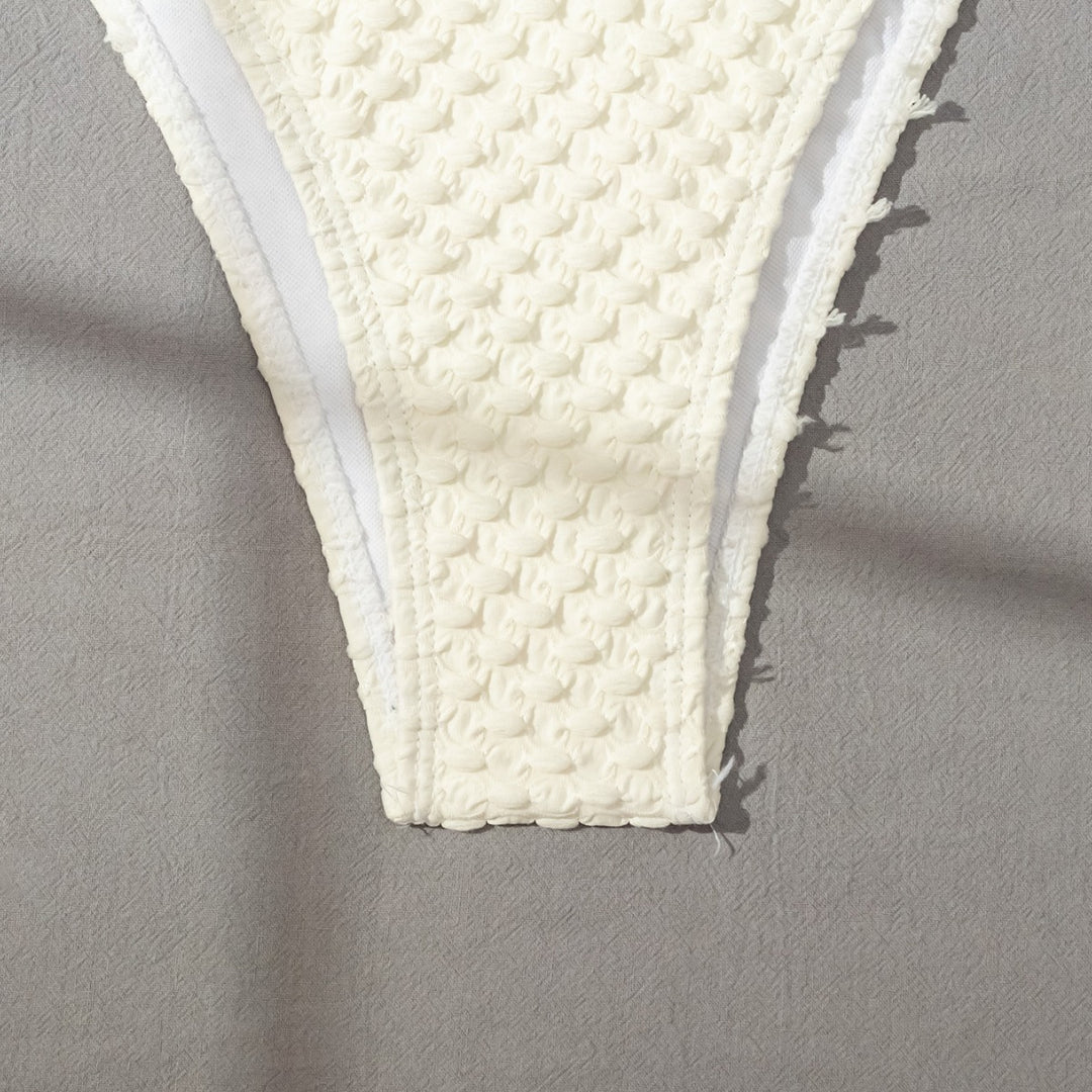 Dame vikle-bikini-sæt med søde tørstof-detaljer Stilla