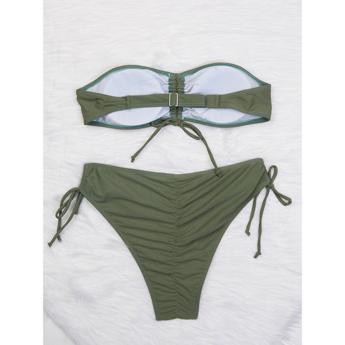 Dame Bandeau-Bikini-sæt med raffinerede snøre detaljer og høj komfort Stilla