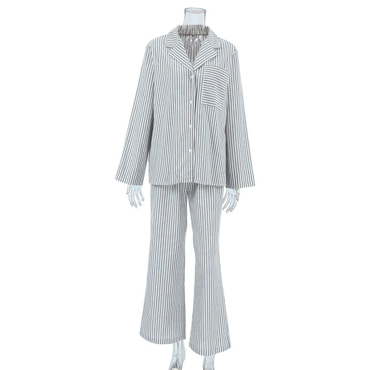 Dame afslappet stribet pyjamasæt med løs pasform og åndbart stof Stilla