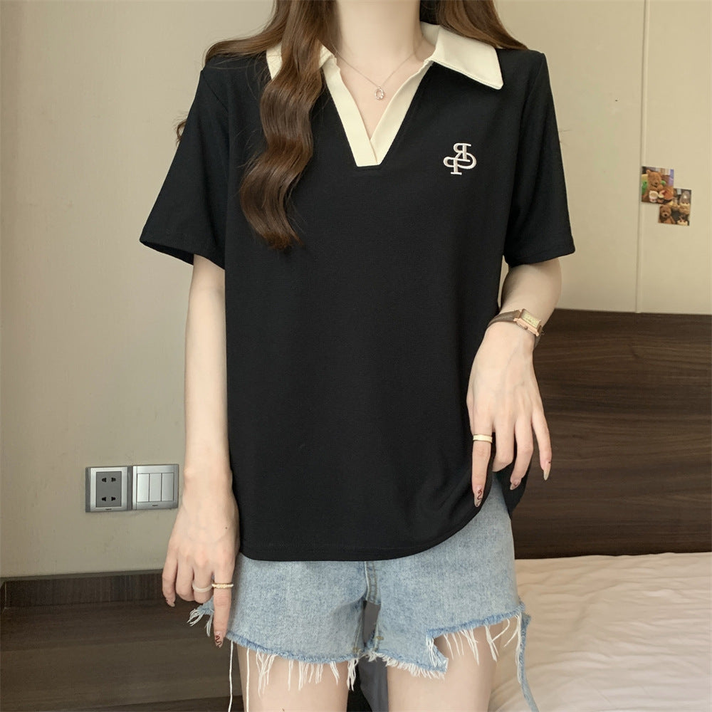 Femme Casual Polo Tee med kontrasterende krave Stilla