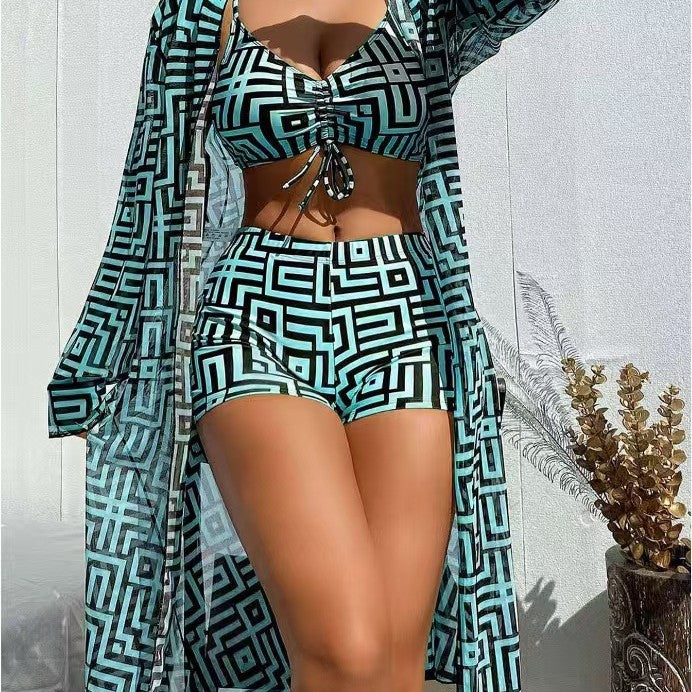 Dame Bikini-sæt med moderigtigt overlay og Boujee-design Stilla
