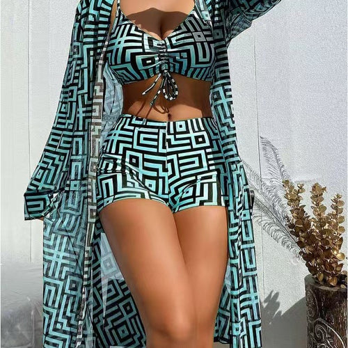 Dame Bikini-sæt med moderigtigt overlay og Boujee-design Stilla